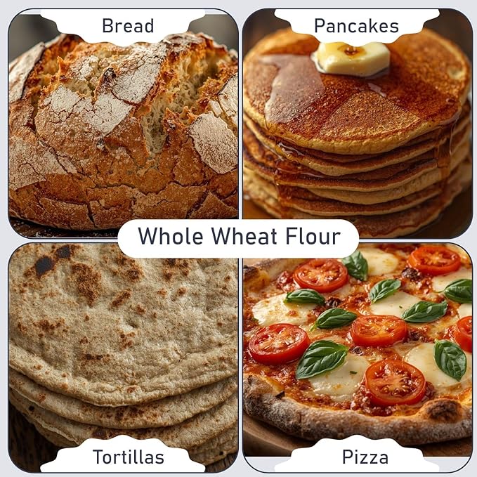Great River Organic Milling Organic Whole Wheat Flour | Unbleached & Unbromated | High Protein & Fiber | Non-GMO, Kosher | Perfect for Sourdough, Bread, Rolls & Baking | 5 Lb