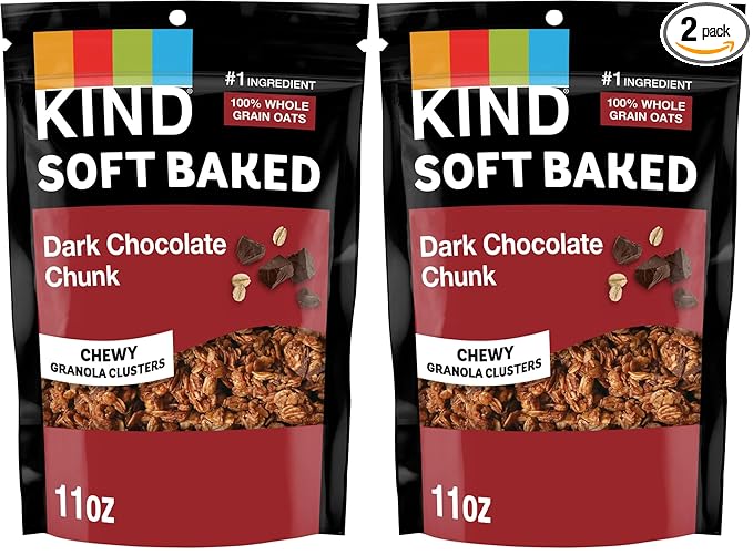 KIND Soft Baked Granola, Dark Chocolate Chunk, 11 oz bag (Pack of 2)