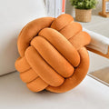 Decorative Throw Knot Pillow Ball for Home Chair Sofa Aesthetic Round Velvet Knotted Pillow Cushion (Caramel, 11inches)