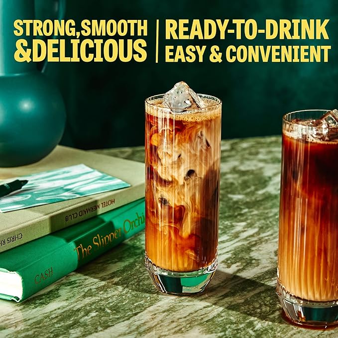 Wandering Bear Organic Cold Brew Coffee, Variety Pack, 32 fl oz (3pk - Black, Mocha, Vanilla) - Extra Strong, Bold, Smooth, Unsweetened, Shelf-Stable, Ready to Drink, Iced Cold Brewed Coffee Drinks