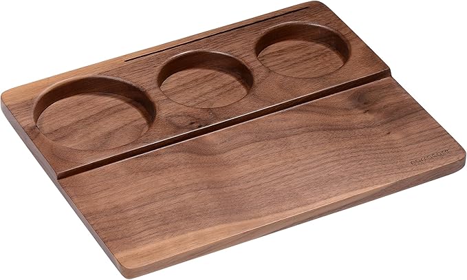 Normcore Tamping Station - Natural Walnut Espresso Tamping Mat - Wooden Tamping Mat for 51/54/58mm Portafilter, Tamper, Distributor, Puck Screen and Portafilter - Genuine American Walnut Wood