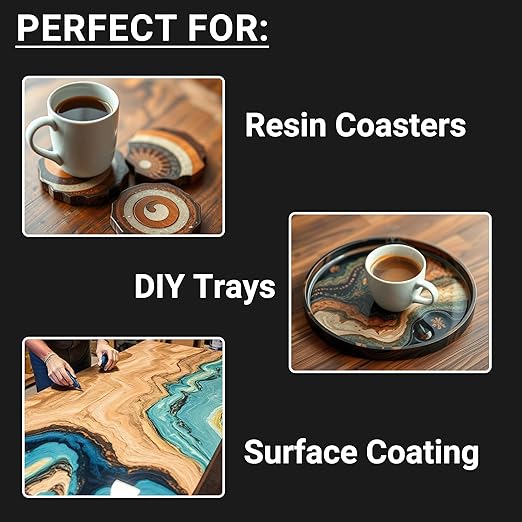 Ultra Heat Resistant Epoxy Resin 64OZ, 1:1 AB Mixing Resin Kit 195℉ High Heat Tolerance Epoxy Kit for Surface Coating, DIY Coasters, Trays, and Crafts