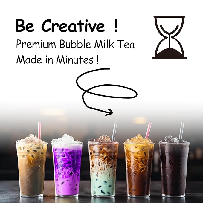 Boba Moo Mini Premium Boba Tea Kit With Taro Milk Tea Flavor - Only 10,000 Kits Yearly, Small Batch Bubble Tea Kit With Exceptional Taste & Chewiness, Vegan, Lactose-Free, 3 Servings