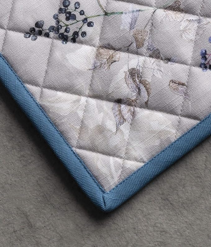 Maison d' Hermine Pot Holders Set 100% Cotton Heat Resistant Potholders 8" x 8" Hot Pads with Loop BBQ, Cooking, Baking, Grilling, Kitchen, Handling Hot Pans (Pack of 2, Equinoxe - Grey)