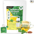 Indochine Blends, 50 Tea Bags, Hibiscus Tea Bags for High Blood Pressure, Herbal Tea Bags, Caffeine-Free, No Sugar, Vegan, Supports Heart Health and Relaxation, Loose Hibiscus Flowers, All Natural Hibiscus Flowers Ingredients (50 Tea Bags, Moringa Tea)