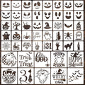 Halloween Stencils Pumpkin Face Stencils Reusable Ghost Bat Witch Spider Stencil for Painting on Wood Fabrics DIY Crafts Ornaments Decor