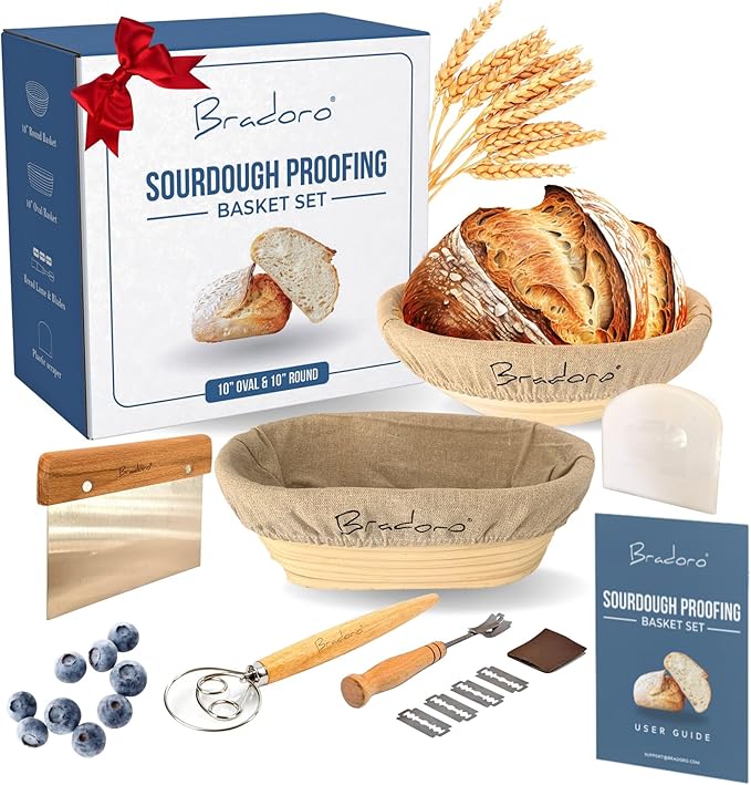 Sourdough Starter Kit, Sourdough Bread Baking Supplies, Sour Dough Starter Kits, Sour Dough Tools, Bread Making Tools, Starter Kits for Beginners, Banneton Proofing Basket, Gift for Mom Baker