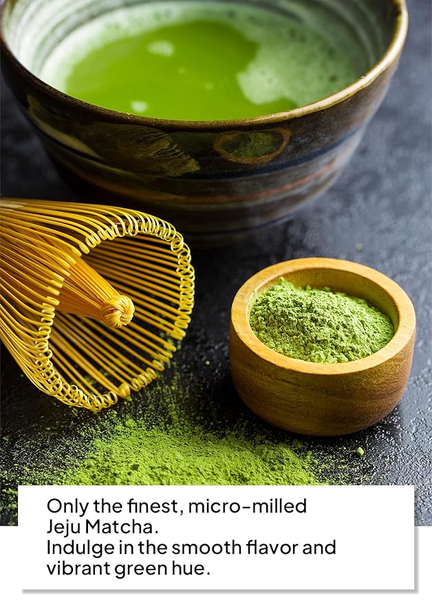 Korean Food Jeju 20 Matcha Powder (1pack, 3.5oz), Jeju Sweet Green tea Latte Mix Powder, Cafe Style Instant Drink, Resealable Bag