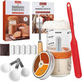 Sourdough Starter Kit with 24oz Glass Jar, Recipe Book, Tracking Band, Measuring Spoons, Bread Lame with 5 Blades, Scoring Stencils & Silicone Spatula – Complete Bread Baking Supplies for Home Bakers