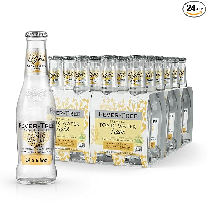 Fever-Tree Refreshingly Tonic Water, Light, 163.2 Fl Oz (Pack of 24)