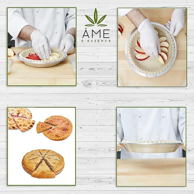 AME D'ESSENCE (1PC-11) Aluminum Pie Pan Commercial Grade Round Pie Plate Size 11" x 1mm Thick