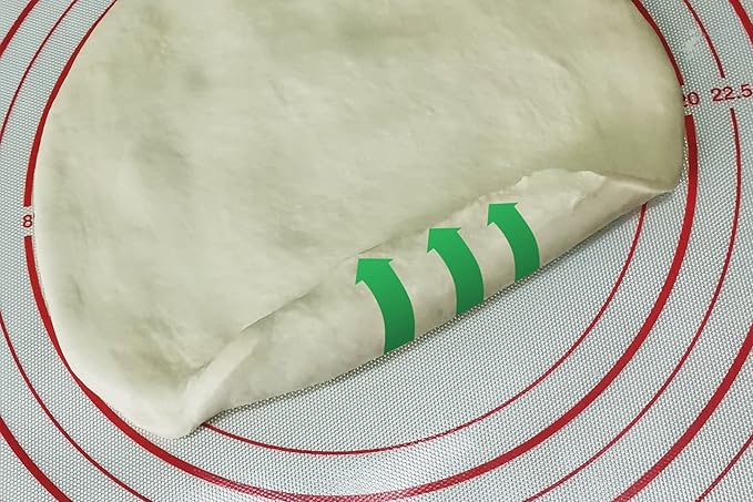 Yansumi silicone pastry non stick baking mat with measurement fondant mat with three sizes for silicone baking mat, counter mat, dough rolling mat,fondant/pie crust mat. (XXL, 32"L x 24"W,Red)