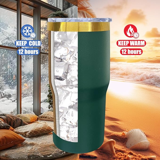 20 oz Tumbler Stainless Steel Tumbler with Lid and Straw, Double Wall Vacuum Insulated Travel Coffee Mug for Laser Engrave, Powder Coated Cups for Hot and Cold Drinks (Army Green,1 pack)