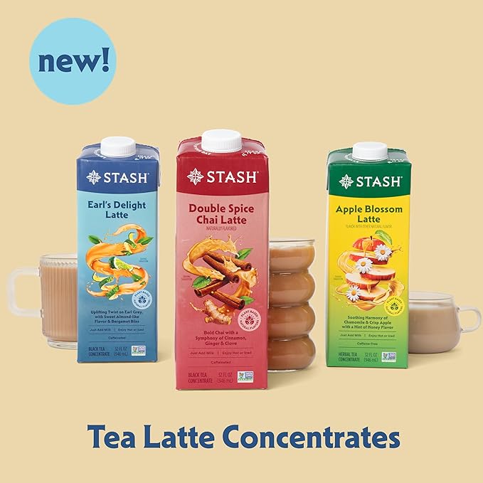 STASH Earl's Delight Latte - Dairy Free Plant Based Black Tea Concentrate - Caffeinated - 32 fl oz, 5 Servings (Pack of 2)