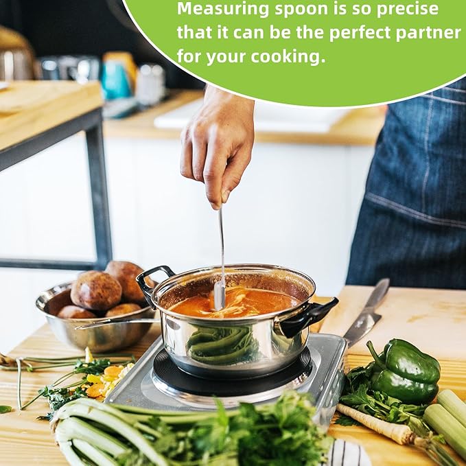 2 Pcs 1/4 Teaspoon(1.25 mL | 1/4 Tsp | 1/16 Tbsp | 1.25 cc | 1/32 oz) Stainless Steel Single Measuring Spoon, Long Handle Metal Measuring Spoon, Kitchen Gadgets for Cooking & Baking