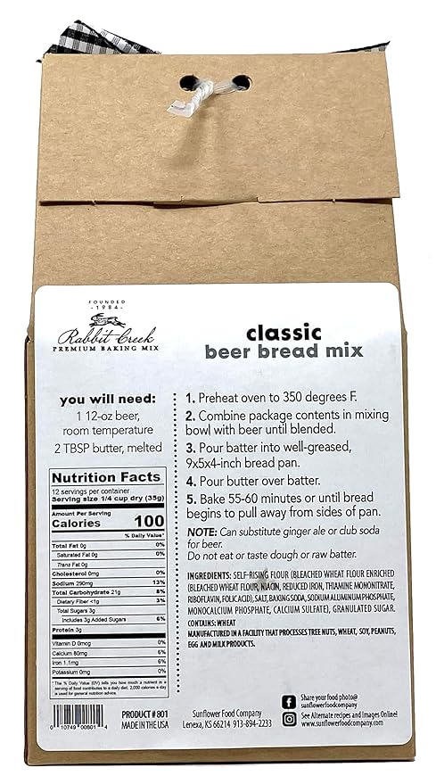 Rabbit Creek Beer Bread Mix Variety Pack of 2 – Classic Beer Bread and Italian Herb Beer Bread Mix, Easy to Make, Breadmaker Not Needed