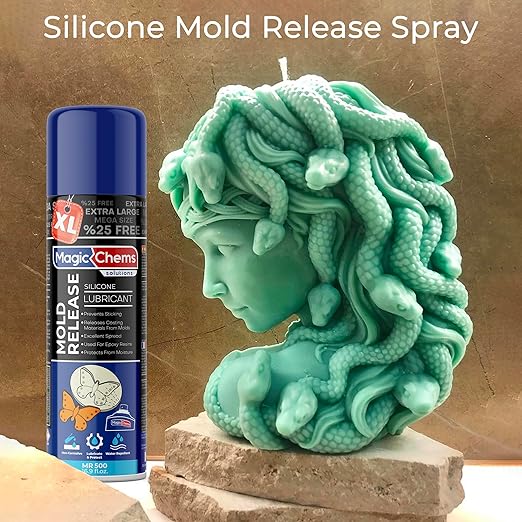 Mold Release, Silicone Mold Release Spray (4x16.9 fl oz/500ml) Mold Release for Epoxy Resin and Candle Mold Release Spray (4 Pack Mega Size)
