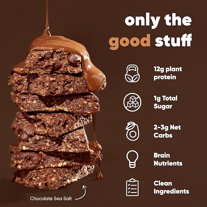 IQBAR Brain and Body Plant Protein Bars - Chocolate Lovers Variety - 36-Count - Keto, Vegan, Low Carb, High Fiber, Gluten Free, Dairy Free, Low Sugar Snack with Nutrients for Focus, Energy, Meal Replacement