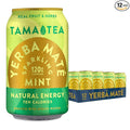 Sparkling Mint Yerba Mate by Tama Tea - Unsweetened Natural Energy Drink with Real Fruit & Herbs - Healthy Caffeine Drink Alternative - 120mg of Brain-Boosting Caffeine, 10 Calories - 12oz Pack of 12