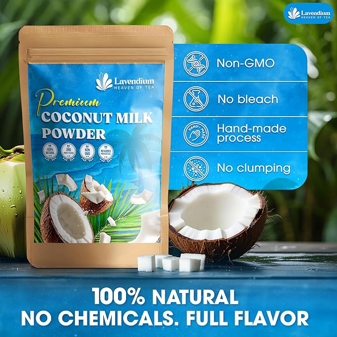 Lavendium, 10oz Coconut Milk Powder, 100% Natural, Unsweetened, Perfect for Cake, Coffee, Tea, Creamer Alternative, No Additives, No Gluten, Vegetarian.