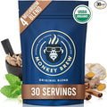 Monkey Brew Original - USDA Organic Mushroom Tea Drink - Non-Caffeinated Mushroom Coffee Alternative with Cacao Powder, Lion's Mane, Turkey Tail, Ashwagandha, Turmeric - Boosts Energy Focus & Immunity