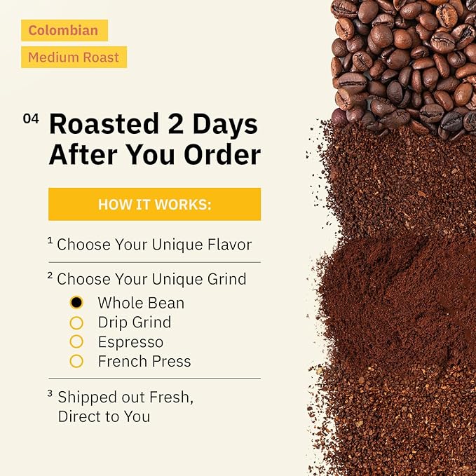 Kochere Colombian Specialty Whole Bean Coffee – 2LB Medium Roast – Single Origin, Farm Direct, Freshly Roasted to Order – Smooth, Chocolate & Berry Notes