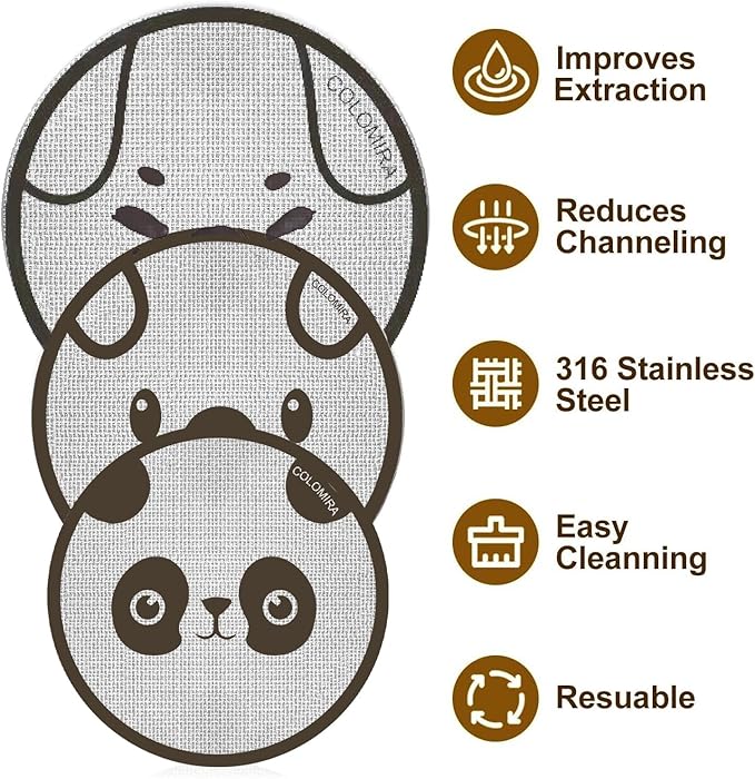 51mm Espresso Puck Screen, Lower Shower Screen, Metal Coffee Reusable Filter for 51mm Espresso Portafilter Basket, 1.7 Thickness(Doggie)