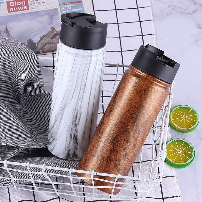 Sivaphe Tea Infuser Bottle With Removable Loose Leaf Tea Strainer, 18/8 Stainless Steel Insulated Travel Tumbler Festival Gift(Wood Grain)