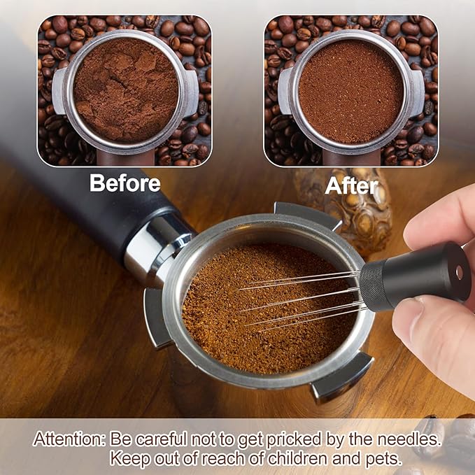 53mm Espresso Tamper Set - Dual-Spring Calibrated Coffee Tamper, 8-Needle WDT Tool Espresso Distribution Tool, Magnetic Aluminum Dosing Funnel, Reusable Puck Screen, Fit for 53mm Portafilters