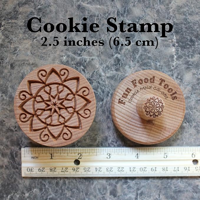 Wood Cookie Stamp, 2.5 Inch (Holiday Star CS-051)