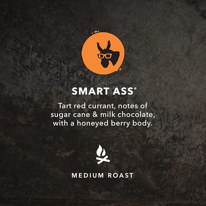 Kicking Horse Coffee Smart Ass, Medium Roast, Whole Bean, Certified Organic, Fairtrade, Kosher, 10 Ounce (Pack of 6)