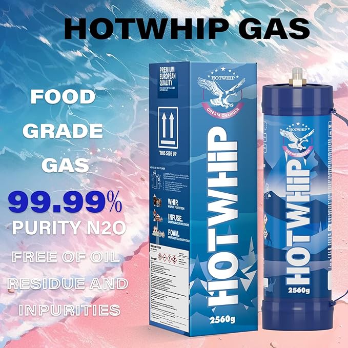 Whipped Cream charger 4.0L Tank,2560g x 2 Original Flavor Whip Cream Charger Cylinder Food Grade 99.99% Pure for Whipped Cream Making,Leak Proof Dispenser,2 Cylinder