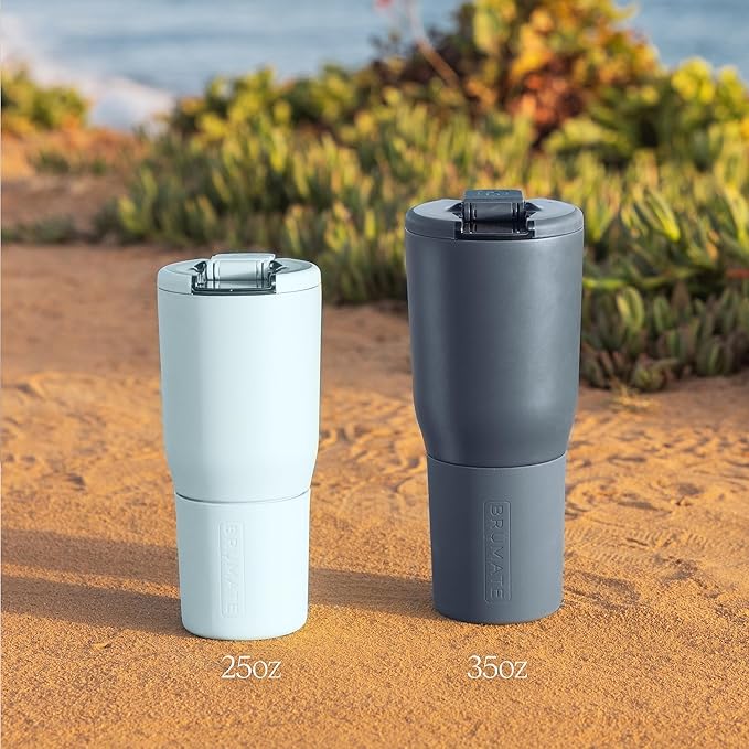 BrüMate Nav 35oz 100% Leak Proof Insulated Travel Tumbler with Magnetic BevLock™ Lid - Double Wall Cup-Holder Friendly Stainless Steel Mug (Guava)
