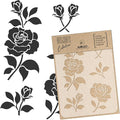 NAKLEO DIY Reusable Plastic Stencil - 30x42cm / 11.7” x 16.5” - Rose Flower Bloom - Art Craft Wall Painting Pattern Template Scrapbooking Decoupage - Fabric Furniture Wood
