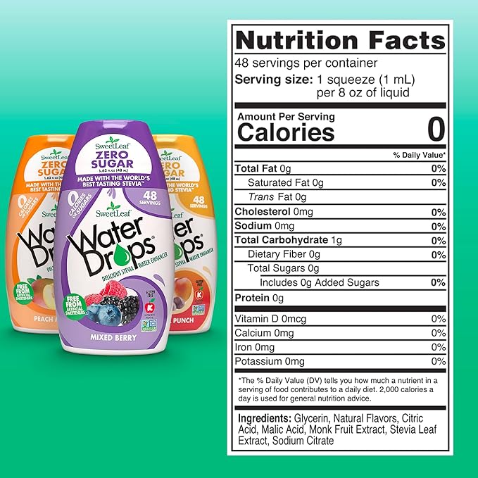 Sweetleaf Water Drops 1.62 fl oz (pack of 3) Variety