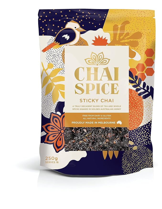 Chai Spice Sticky Chai - 250g 16 Serves 100% Natural Whole Spices Chai Tea | Sugar Free | Gluten Free | No Additive Syrups | Concentrates or Preservatives
