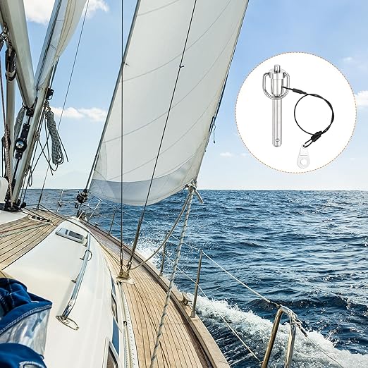 uxcell 1 Pcs Quick Release Pin, 3/8" x 1.77"(Dia. x L) Push-Button Ball Locking Pin 304 Stainless Steel Ring Handle Locking Pin with Wire for Audio Bimini Top Marine, Silver