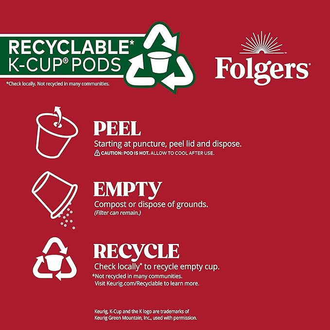 Folgers Black Silk Coffee, Dark Roast, Keurig K-Cup Pods, 10 Count Box (Pack of 6)