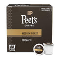 Peet's Coffee, Medium Roast Single Serve Coffee Pods - Single Origin Brazil 88 Count (4 Boxes of 22 Pods)