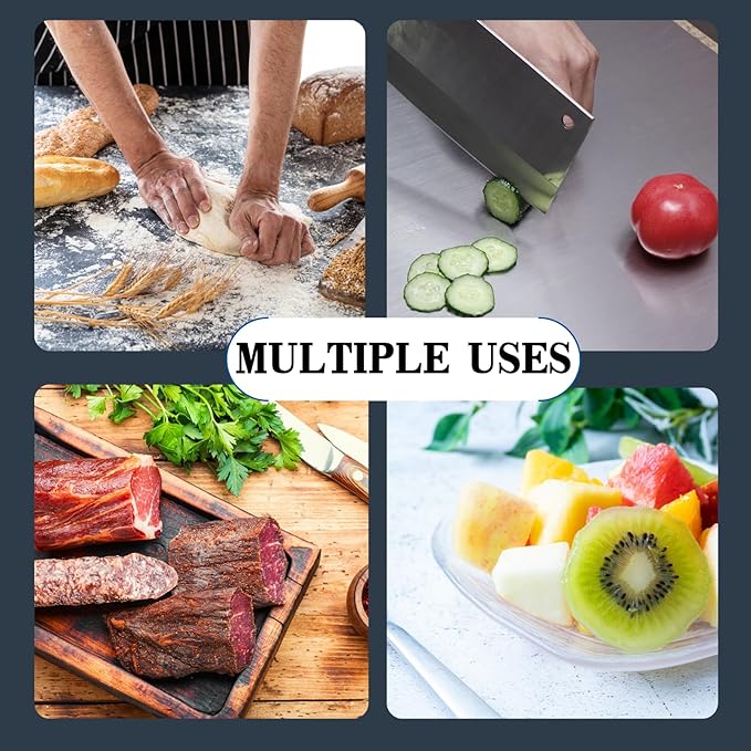 Stainless Steel Cutting Boards with Lip for Kitchen,Chopping Boards for Countertop,Large Metal Cutting Board over Sink Suitable for Meat,Fruits,Vegetables,Bread,Noodle,and Pizza. (15.7"*11.8")