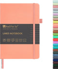 &And Per Se Lined Journal Notebook, 160 Pages, A5 5.7 x 8 inches College Ruled Thick Paper Notebook Journals for Writing, Hardcover Notebooks for Women Men Office School (1 Pack, Peach)