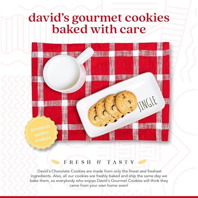 David's Cookies Freshly Baked Cookies - Delicious Handmade Soft Variety - Exquisite Gourmet Gift for Friends & Family on Special Occasions - Cherry White Chip 2lbs