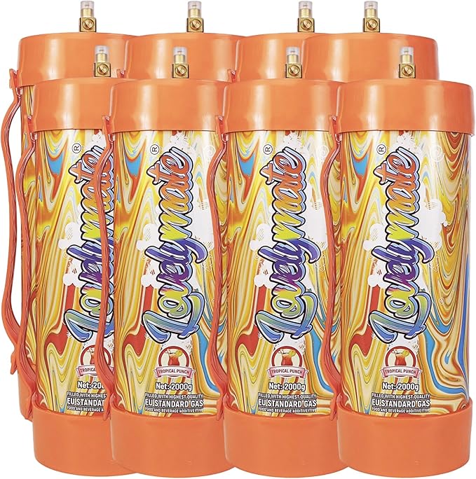 Whipped Cream Charger Tank 3.3L 2000G Whip Cream Charger Cylinder Food Grade Flavored (Tips Included) (8, Tropical Punch)