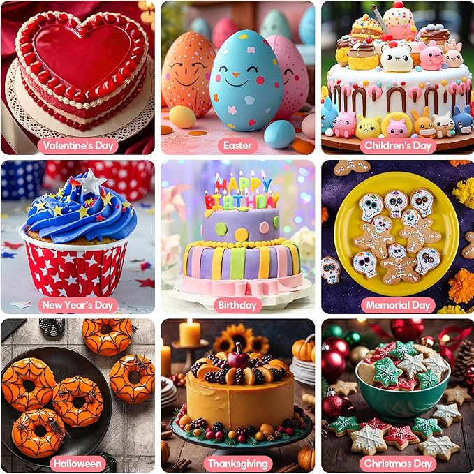 Gel Food Coloring 12 Colors Set for Cake Decorating,Cherrysea Edible Food Dye for Baking Royal Icing Cookie Supplies Gluten Free Food Grade Food Coloring Gel Kits, 0.25 Fl. Oz/Bottles