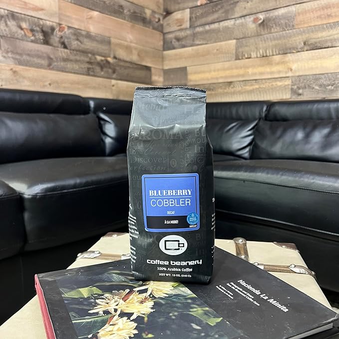 Blueberry Cobbler Flavored Coffee SWP Decaf, Specialty Arabica Coffee, Medium Roast, 12 ounce, Automatic Drip (Ground)
