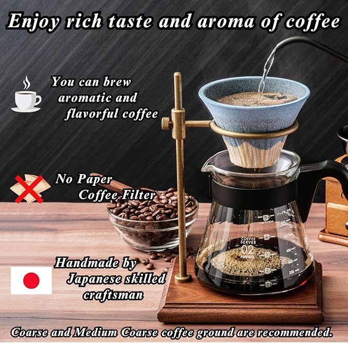 Ceramic Reusable Coffee Filter Dripper Paperless Sustinable Mt. Fuji Made in Japan (Green)