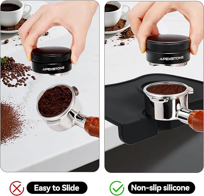 Apexstone Silicone Coffee Tamper Mat 8 Inch X 6 Inch, Espresso Silicone Mat, Espresso Tamper Mat, Coffee Tamp Mat