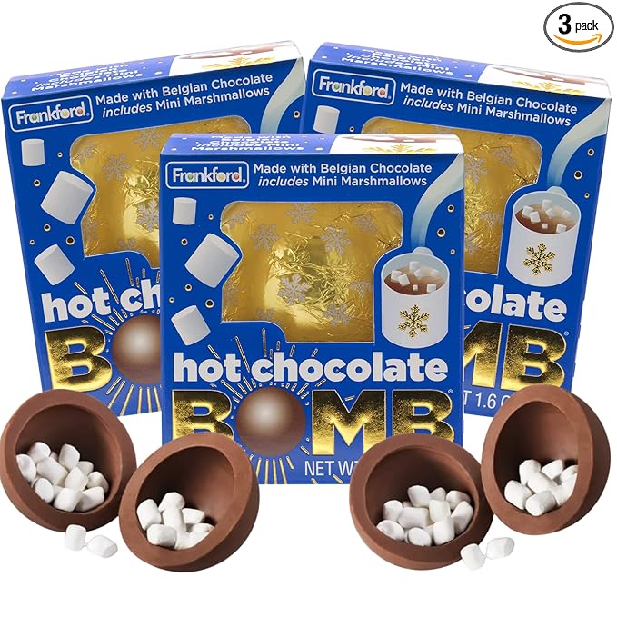 Sweetzo - Hot Chocolate Melting Balls with Mini Marshmallows, Individually Wrapped Cocoa Melts, Dessert Drink, Pack of 3, 1.6 Ounces Each