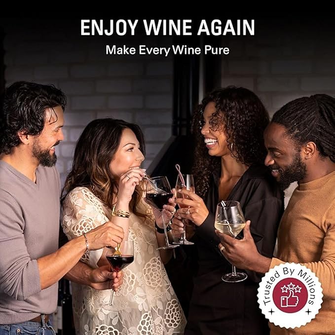 PureWine Wine Wands Purifier, 24 Wine Filters Remover Histamines Sulfite - May Reduce and Alleviate Wine Allergies & Sensitivities - Restores Taste, Perfect Wine Pour, Gifting, Holiday (24 Pack)