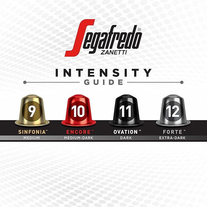 Segafredo Zanetti Espresso Capsules – Aluminum Pods for Nespresso Original Machines – Medium-Dark Roast Premium Espresso with a Rich Aroma – Balanced, Intensity 10 – Encore, 10 Count